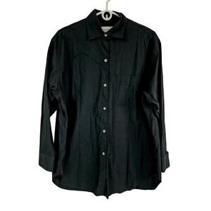 Emanuel Ungaro 100% Cotton Black Button Down  Shirt Sz M